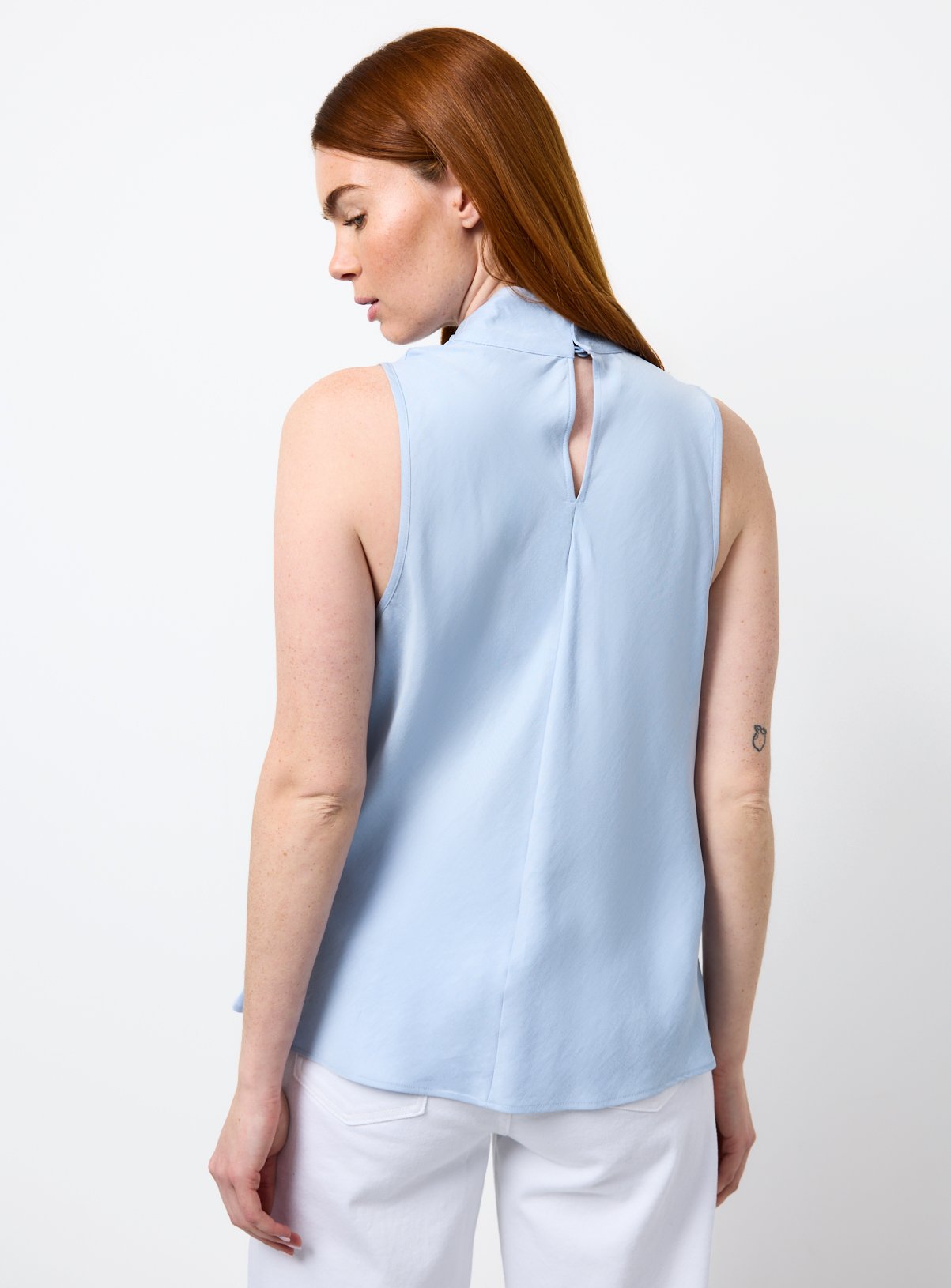 Light Blue Sleeveless Cowl Neck Top 10 - Image 4 thumbnail